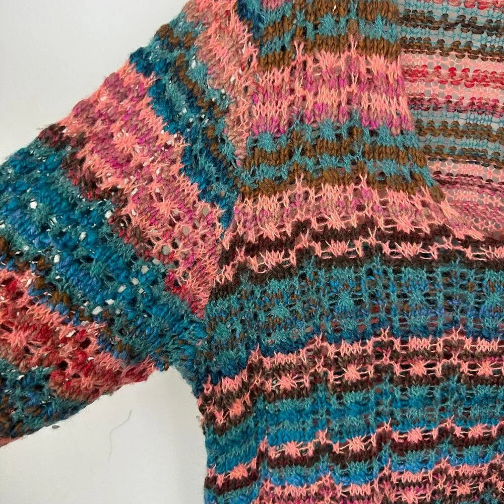 Free People Spell on Your Sweater L Boho Artsy Tunic Multicolor Cottagecore Beac - Picture 5 of 10